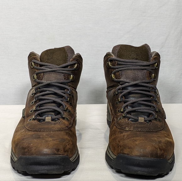 NEW Timberland Men's White Ledge Leather Mid Waterproof Ankle Boot Brown Sz 12 - Picture 3 of 4